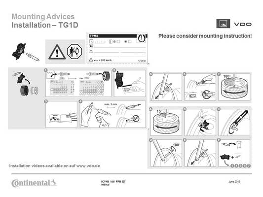 VDO RDKS-Sensor TG1D 2910000063100 433 MHz Singleprotokoll – Bild 2