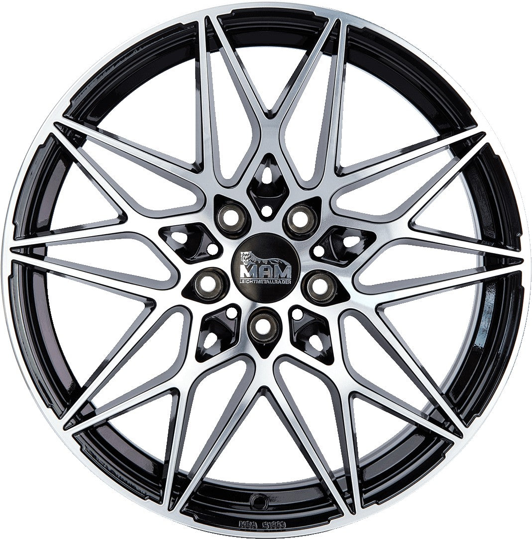 MAM B2N black front polish Alufelge 8.5x19 Zoll ET45 LK 5x112 ML72.6 – Bild 2