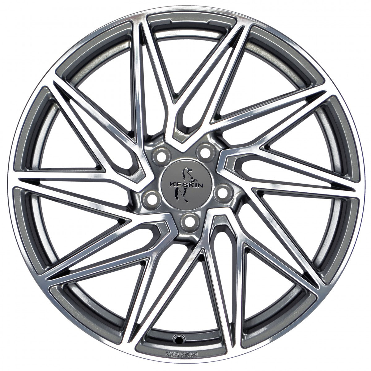 Keskin KT20 Future palladium front polish Alufelge 8x18 Zoll ET45 LK 5x108 ML72.6 – Bild 2