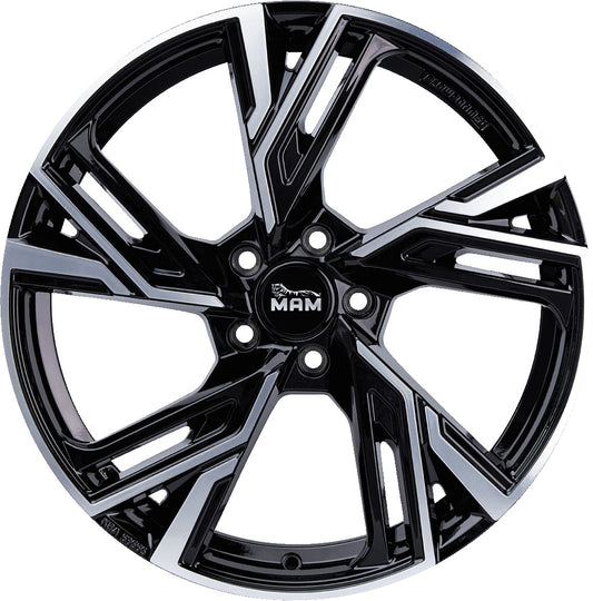 MAM RS5 black front polish Alufelge 8x18 Zoll ET40 LK 5x108 ML72.6 – Bild 2
