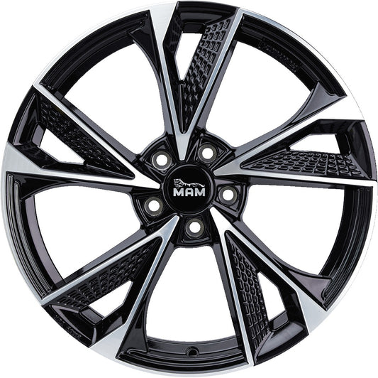 MAM RS6 black front polish Alufelge 8x18 Zoll ET30 LK 5x112 ML66.6 – Bild 2