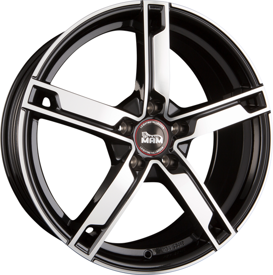 MAM W4 Black Front Polished (BFP) Alufelge 6.5x16 Zoll ET35 LK 4x100 ML63.4 – Bild 2