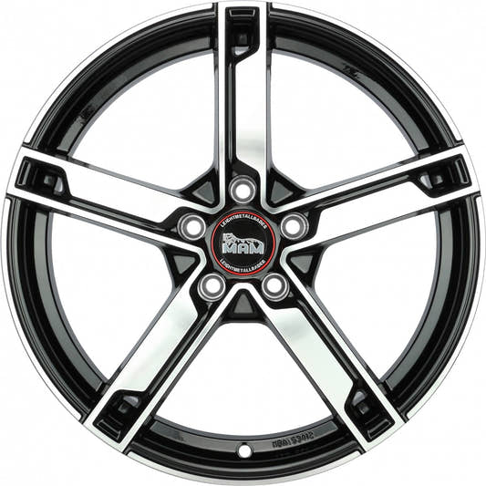 MAM W4 black front polish Alufelge 7.5x18 Zoll ET44 LK 5x112 ML66.6 – Bild 2