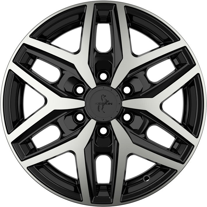 Keskin KT C1-6L Camper black front polish Alufelge 6.5x16 Zoll ET49 LK 6x120 ML74.6 – Bild 2