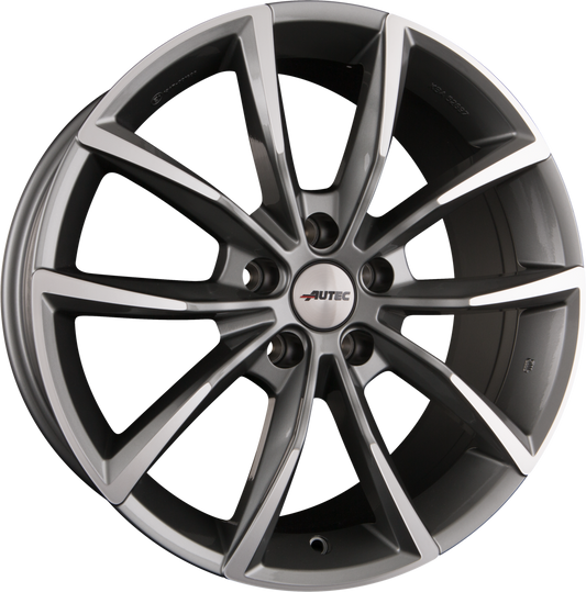 Autec Astana (AS) Titansilber Poliert Alufelge 7x17 Zoll ET50 LK 5x108 ML63.3 – Bild 2