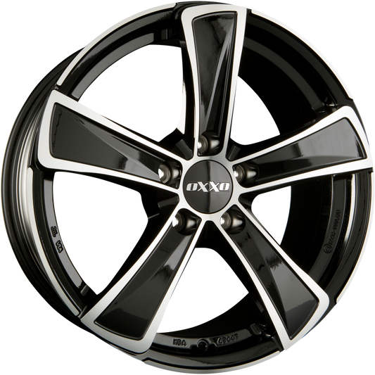 Oxxo Kallisto (OX05) BLACK - Black Polished (GBFP) Alufelge 7.5x17 Zoll ET45 LK 5x112 ML66.6 – Bild 2
