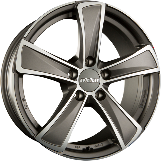 Oxxo Kallisto (OX05) DARK - Matt Gunmetal Polished (MGMFP) Alufelge 8x18 Zoll ET41 LK 5x112 ML66.6 – Bild 2