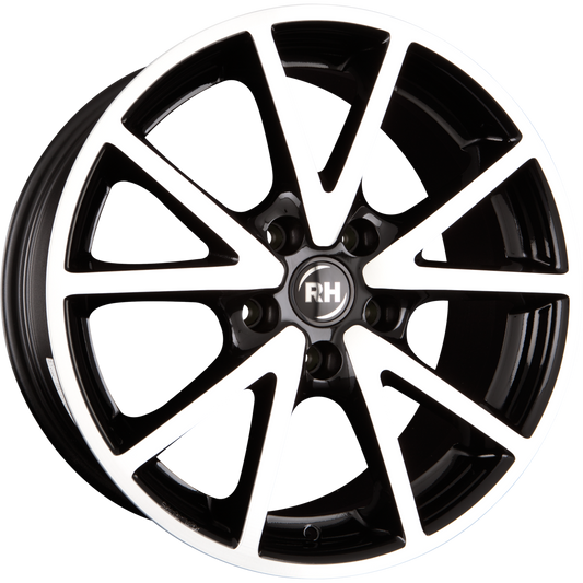 RH Alurad DE Sports Schwarz Voll Poliert Alufelge 7x16 Zoll ET45 LK 5x114.3 ML72.6 – Bild 2