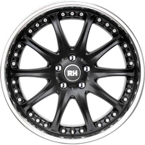 RH Alurad RAK Phönix schwarz mit Edelstahlhorn Alufelge 10x18 Zoll ET54 LK 5x120 ML74.1 – Bild 2