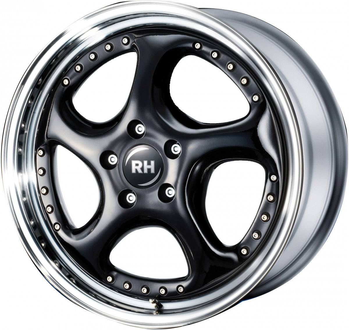 RH Alurad Turbo P schwarz Horn hochglanz poliert Alufelge 8x18 Zoll ET82 LK 5x112 ML158
