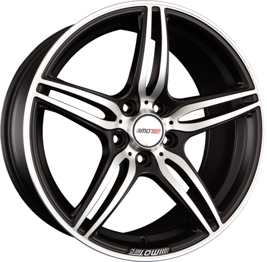 Motec Penta (MCT4) Schwarz Metallic Matt Poliert Alufelge 7.5x17 Zoll ET45 LK 5x112 ML66.6 – Bild 2