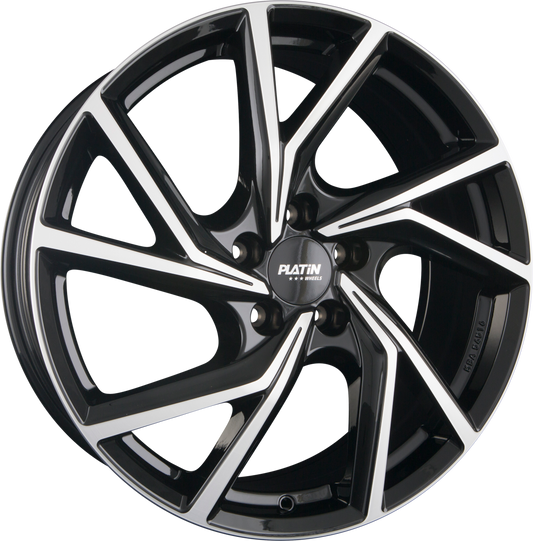 Platin P 107 Diamant Schwarz Frontpoliert Alufelge 7.5x19 Zoll ET49 LK 5x112 ML66.6 – Bild 2