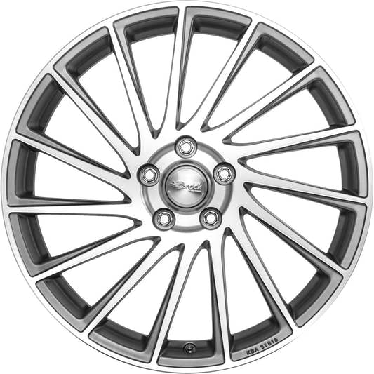 Brock B39 ferric grey voll-poliert 7x17 ET35 - LK4/98 ML58.1