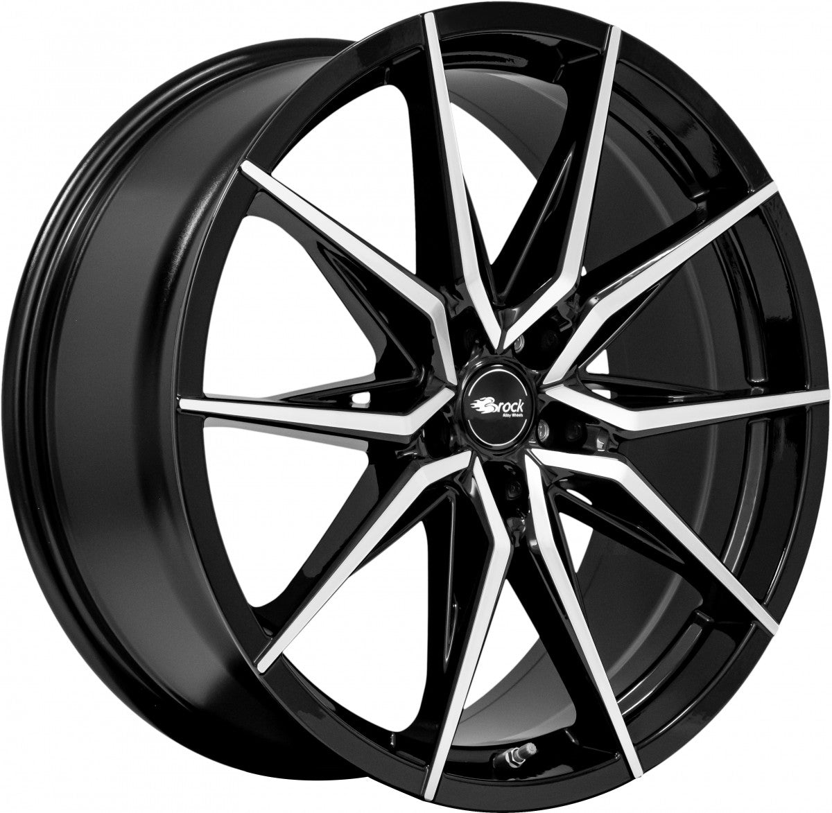Brock B42 schwarz front-poliert 8x18 ET40 - LK5/114.3 ML72.6