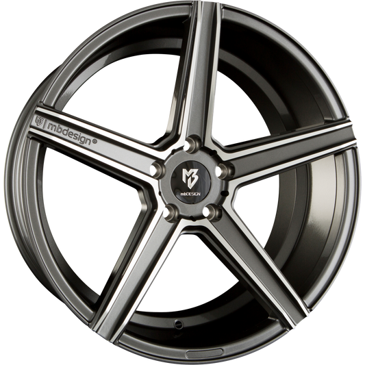 Mbdesign KV1 Grau Glänzend Poliert Alufelge 9.5x19 Zoll ET45 LK 5x120 ML72.5 – Bild 2