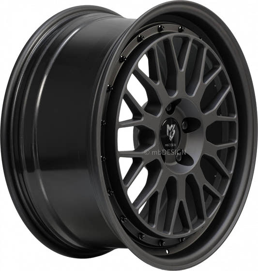 Mbdesign LV1 schwarz stumpfmatt Alufelge 7.5x18 Zoll ET45 LK 4x100 ML67.1 – Bild 2