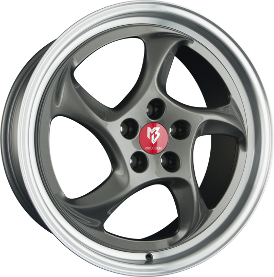 Mbdesign Turbo Grau Glänzend Lackiert Außenbett Poliert Alufelge 8.5x19 Zoll ET50 LK 5x112 ML75 – Bild 2
