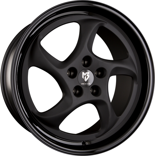Mbdesign Turbo Stern Schwarz Stumpfmatt Bett Glanzschwarz Alufelge 8.5x19 Zoll ET45 LK 5x114.3 ML75 – Bild 2