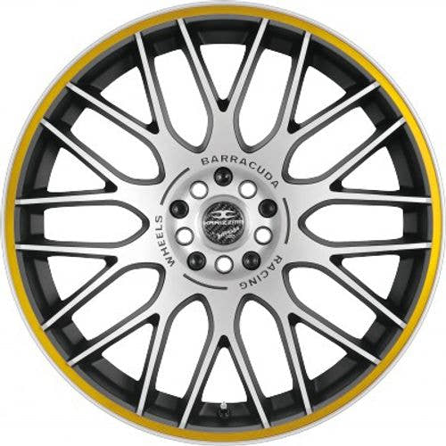 Barracuda Karizzma mattblack-polished / Color Trim gelb Alufelge 7.5x17 Zoll ET38 LK 4x98 ML73.1 – Bild 2