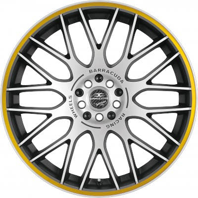 Barracuda Karizzma mattblack-polished / Color Trim gelb - DS3 8x18 ET35 - LK5/110 ML72.6