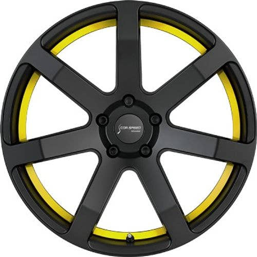 Corspeed Challenge mattblack PureSports / Undercut Color Trim gelb - DS5 Alufelge 10x20 Zoll ET40 LK 5x114.3 ML73.1 – Bild 2