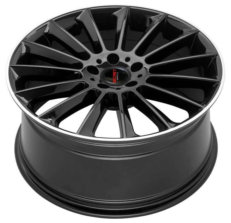 Secret Wheels SW1 black lip polish Alufelge – Bild 3