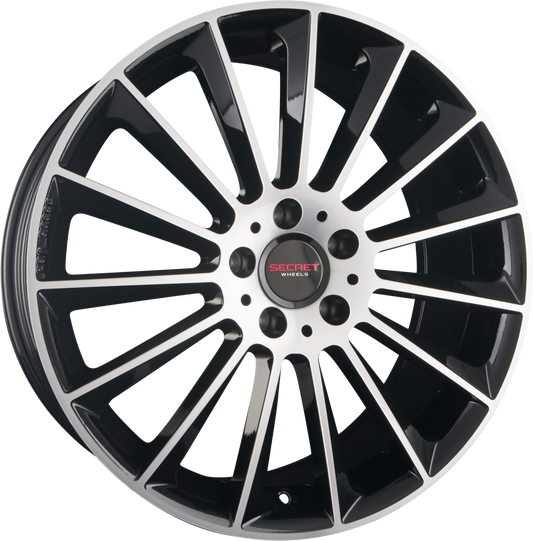 Secret Wheels SW1 Black Polished Alufelge 9x18 Zoll ET35 LK 5x112 ML66.6 – Bild 2