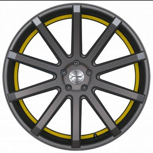 Corspeed Deville gunmetal / Undercut Color Trim gelb - DS15 Alufelge 10.5x22 Zoll ET25 LK 5x112 ML73.1 – Bild 2