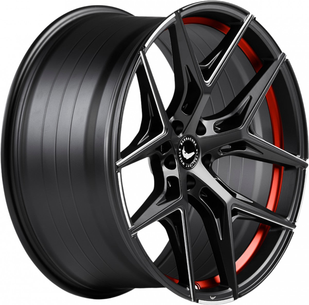 Barracuda Razzer mattblack undercut trimline rot PureSports gefräst 10.5x22 ET35 - LK5/112 ML73.1