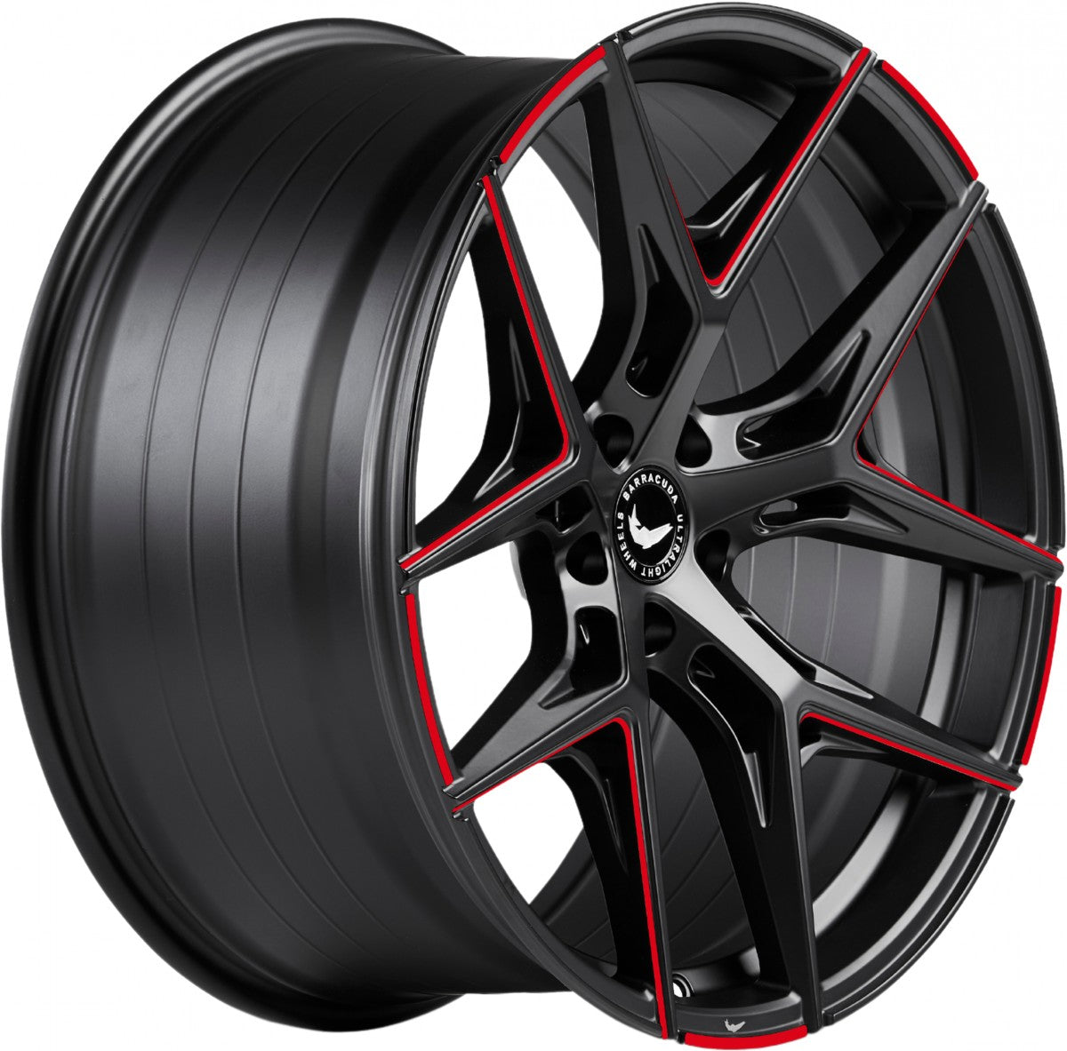 Barracuda Razzer mattblack red PureSports gefräst 9.5x21 ET27 - LK5/112 ML73.1