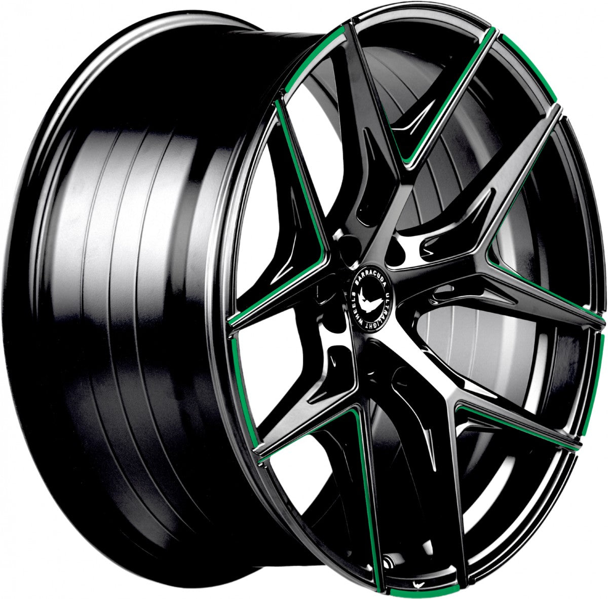 Barracuda Razzer flash green PureSports gefräst Alufelge 8.5x20 Zoll ET38 LK 5x112 ML73.1 – Bild 3
