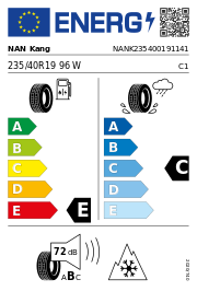 NAN Kang Winter Activa SV-3 3PMSF 235/40 R19 96W Winter – EU-Reifenlabel
