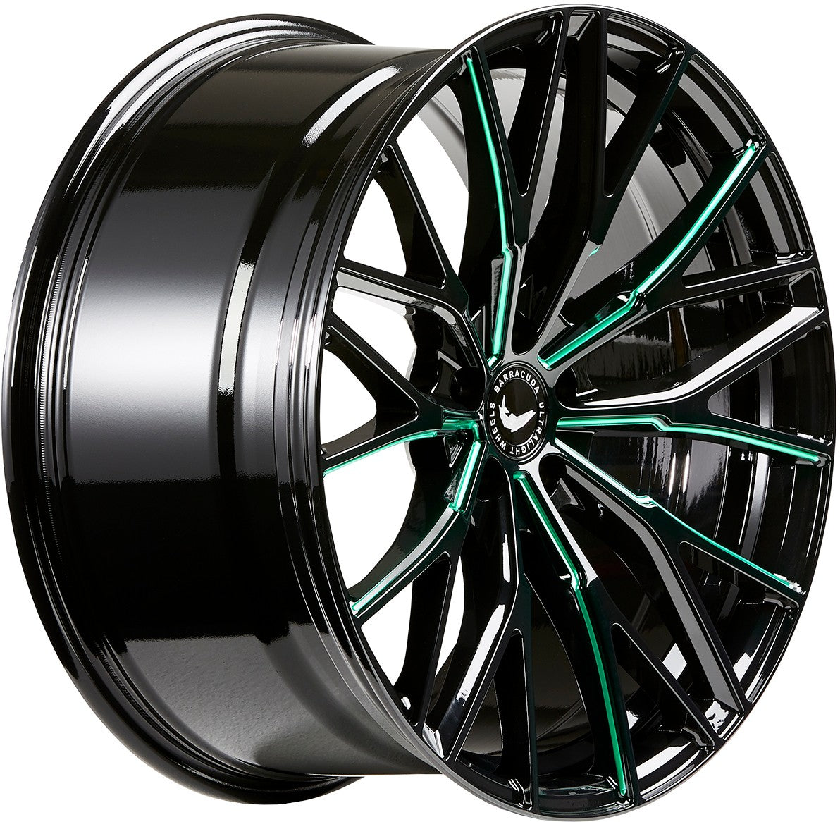 Barracuda Project 3.0 black gloss flashgreen Alufelge 8.5x19 Zoll ET40 LK 5x108 ML73.1 – Bild 3