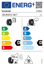 Goodyear Ultra Grip 8 3PMSF 185/65 R15 88T Winter – EU-Reifenlabel