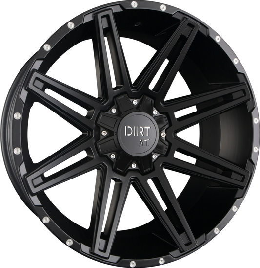Dirt A.T. D88 Matte Black Milled Rivets (MBMR) Alufelge 10x22 Zoll ET-20 LK 6x135 ML106.1 – Bild 2