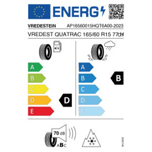 Vredestein Quatrac 165/60 R15 77H Ganzjahr DOT 2023 – Bild 2
