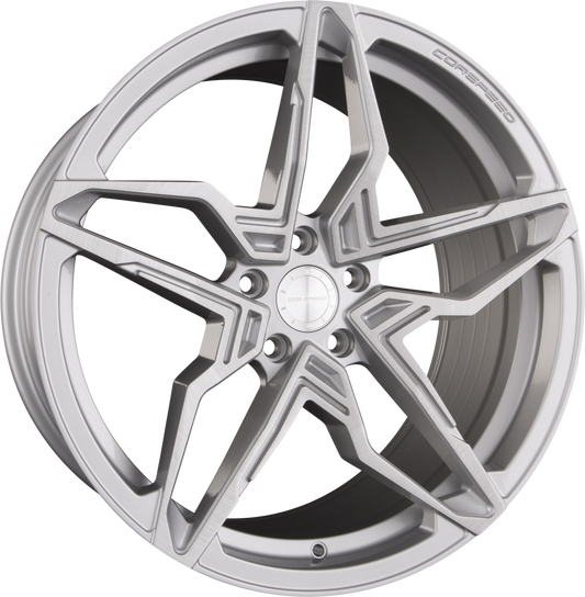 Corspeed Kharma Silver Brushed Surface Alufelge 8.5x19 Zoll ET35 LK 5x120 ML72.6 – Bild 2