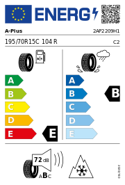 A-Plus A869 3PMSF 195/70R15C 104R Winter – EU-Reifenlabel