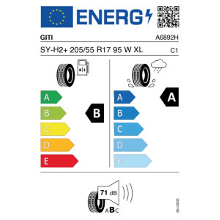 Giti Synergy H2+ 205/55 R17 95W Sommer – Bild 2