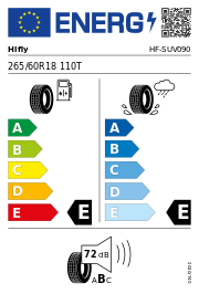 Hifly AT606 E-Kennung 265/60 R18 110T Sommer – EU-Reifenlabel