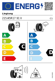 Linglong Greenmax All Season XL M+S 3PMSF FP 215/45 R17 91V Ganzjahr – EU-Reifenlabel