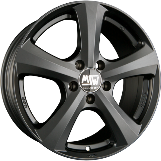MSW 19 Matt Black Alufelge 7x16 Zoll ET48 LK 5x112 ML57.1 – Bild 2