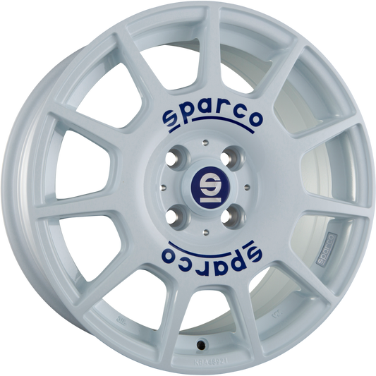 Sparco Terra White + Blue Lettering Alufelge 7.5x17 Zoll ET38 LK 5x110 ML73.1 – Bild 2