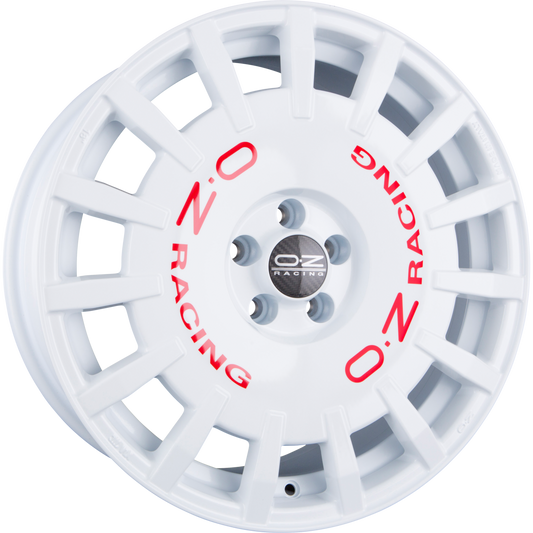 OZ Rally Racing Race White + Red Lettering Alufelge 8x17 Zoll ET35 LK 5x98 ML58.1 – Bild 2