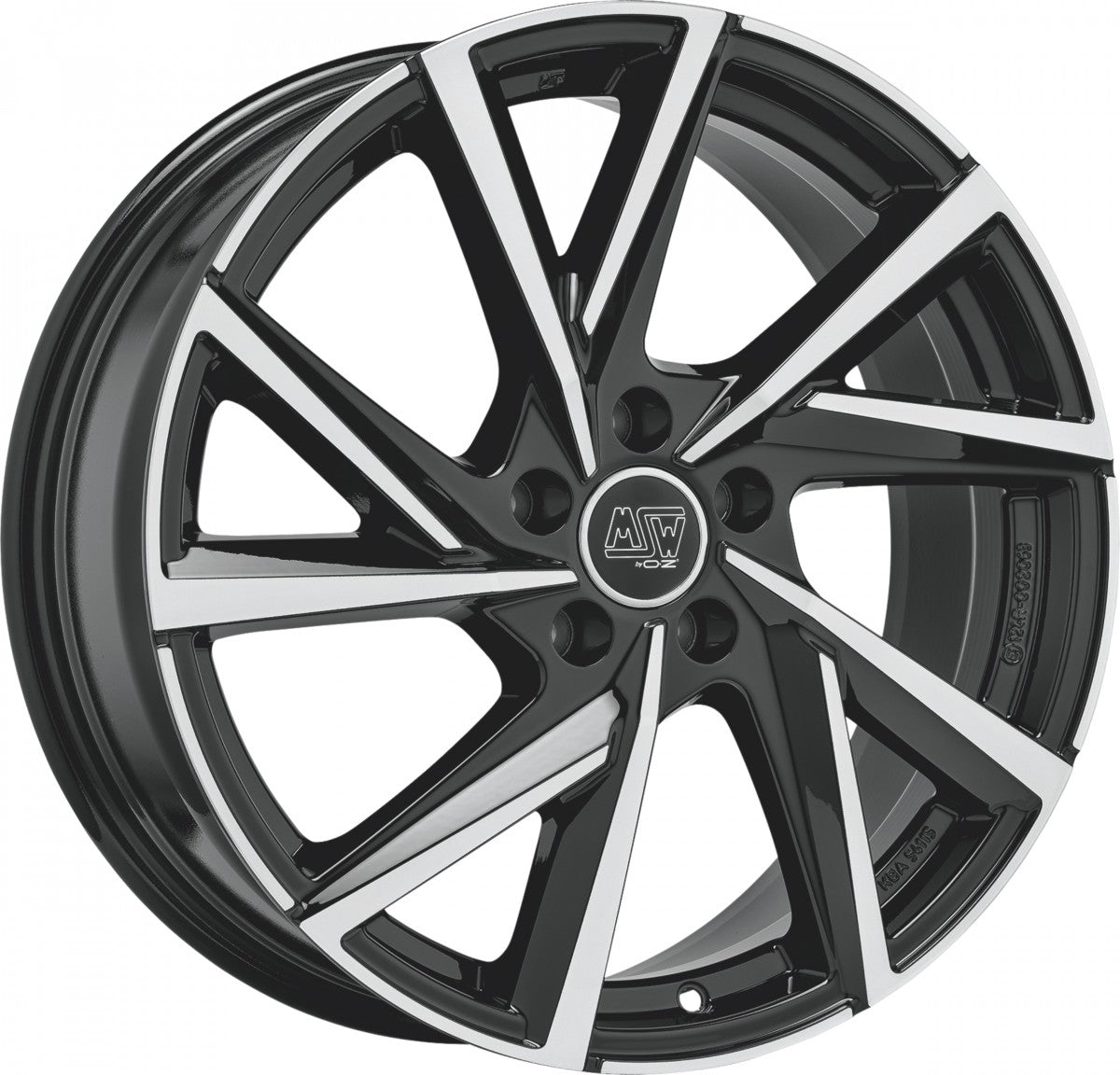 MSW 80/5 gloss black full polished Alufelge 7.5x19 Zoll ET48 LK 5x114.3 ML67.1