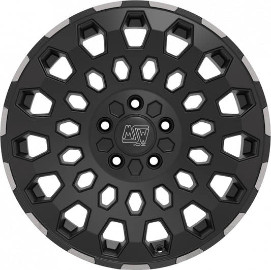 MSW 99 matt black lip polished Alufelge 6.5x16 Zoll ET60 LK 5x160 ML65.1 – Bild 2