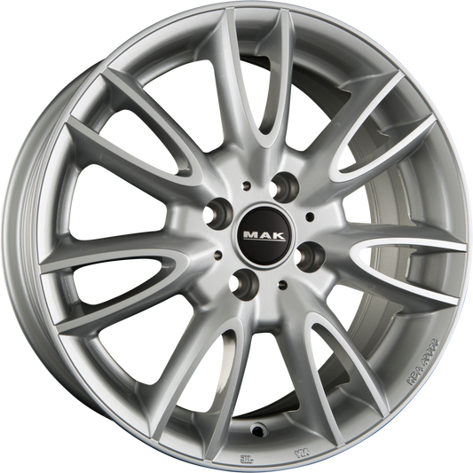 Mak Jackie Silver Alufelge 6.5x16 Zoll ET54 LK 5x112 ML66.6 – Bild 2