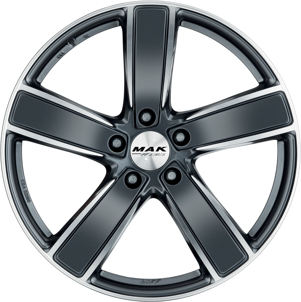 Mak Turismo-D-FF gun metallic mirror Alufelge 10x21 Zoll ET19 LK 5x112 ML66.45 – Bild 2