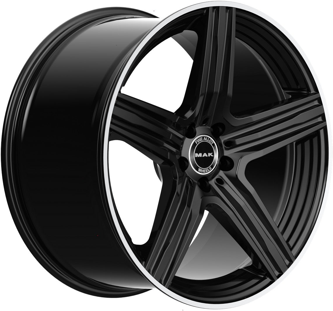 Mak Lewis-D gloss black mirror ring Alufelge 11x21 Zoll ET49 LK 5x112 ML66.6 – Bild 3