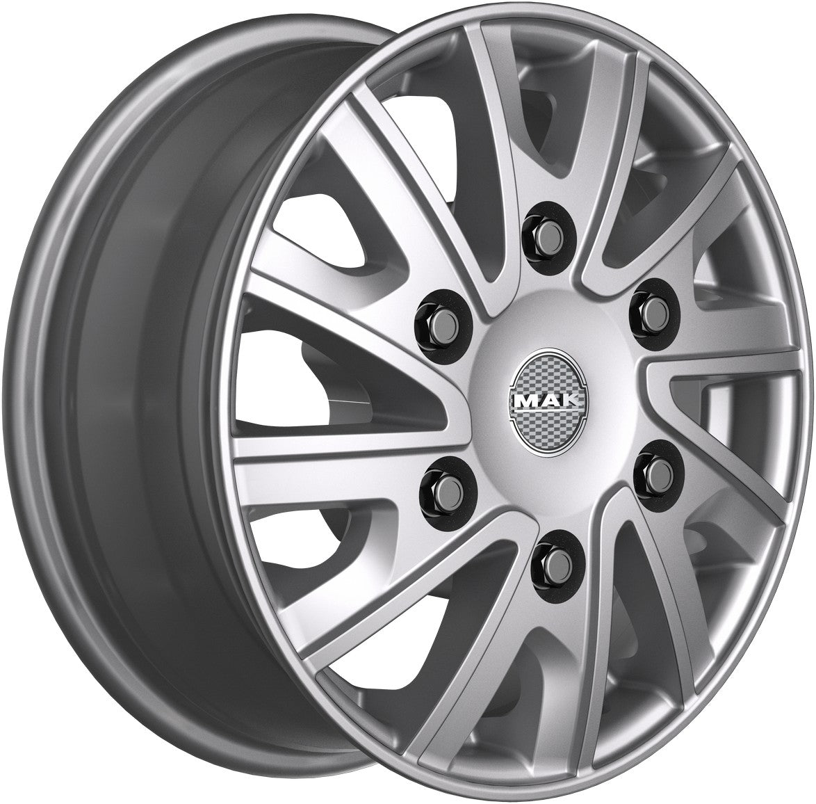 Mak Deliver silver Alufelge 6.5x16 Zoll ET68 LK 6x180 ML130.1 – Bild 3